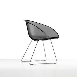 Pedrali Gliss 921 lounge armchair with sled base Pedrali Transparent smoke grey FU - Buy now on ShopDecor - Discover the best products by PEDRALI design