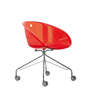Pedrali Gliss 968 armchair with swivel wheels Pedrali Transparent Red RT - Buy now on ShopDecor - Discover the best products by PEDRALI design