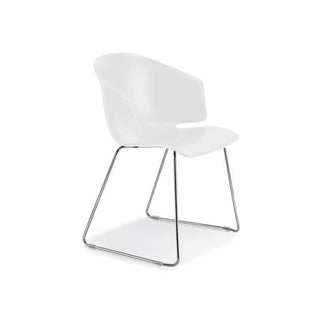 Pedrali Grace 411 armchair with chromed sled base White - Buy now on ShopDecor - Discover the best products by PEDRALI design