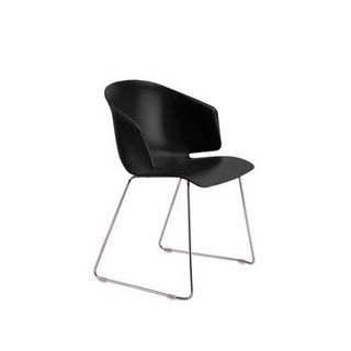 Pedrali Grace 411 armchair with chromed sled base Black - Buy now on ShopDecor - Discover the best products by PEDRALI design