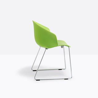 Pedrali Grace 411 armchair with chromed sled base - Buy now on ShopDecor - Discover the best products by PEDRALI design