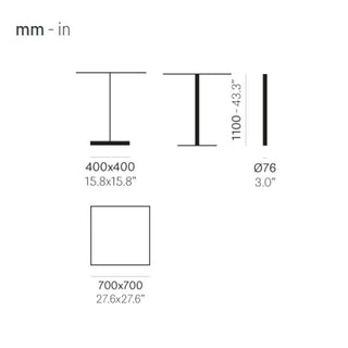 Pedrali Inox 4424 table base brushed steel H.110 cm. - Buy now on ShopDecor - Discover the best products by PEDRALI design