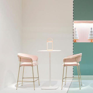 Pedrali Jazz 3718 padded stool in fabric with seat H.76 cm. - Buy now on ShopDecor - Discover the best products by PEDRALI design