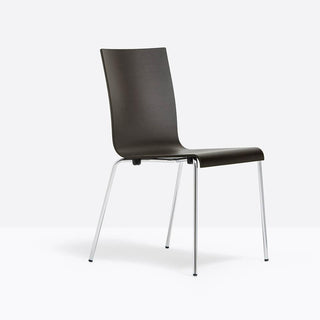 Pedrali Kuadra 1331 stackable chair with wood seat and backrest Pedrali Wenge oak W - Buy now on ShopDecor - Discover the best products by PEDRALI design