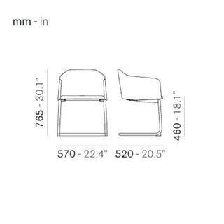 Pedrali Laja 882 cantilever padded armchair in fabric - Buy now on ShopDecor - Discover the best products by PEDRALI design