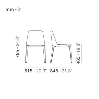 Pedrali Laja 883 padded chair in fabric with wood legs - Buy now on ShopDecor - Discover the best products by PEDRALI design