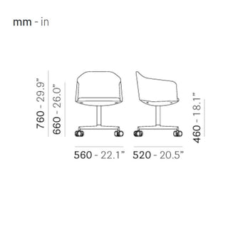 Pedrali Laja 886 padded swivel armchair in fabric - Buy now on ShopDecor - Discover the best products by PEDRALI design