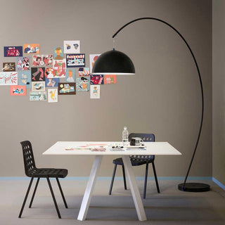 Pedrali Lighting Time L002T/BA arc floor lamp with double diffuser - Buy now on ShopDecor - Discover the best products by PEDRALI design