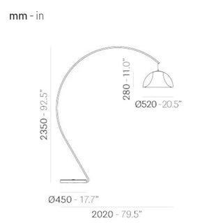 Pedrali Lighting Time L002T/BA arc floor lamp with double diffuser - Buy now on ShopDecor - Discover the best products by PEDRALI design