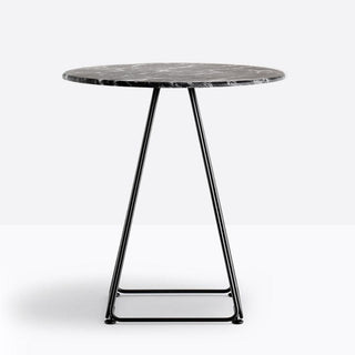 Pedrali Lunar 5440 round table with top diam.60 cm. Pedrali Carnico grey marble - Buy now on ShopDecor - Discover the best products by PEDRALI design
