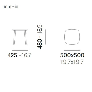 Pedrali Malmö MLT coffee table 50x50 cm. in white solid laminate - Buy now on ShopDecor - Discover the best products by PEDRALI design