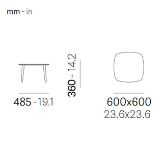 Pedrali Malmö MLT coffee table 60x60 cm. in marble - Buy now on ShopDecor - Discover the best products by PEDRALI design