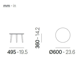 Pedrali Malmö MLTD coffee table diam.60 cm. in red solid laminate - Buy now on ShopDecor - Discover the best products by PEDRALI design