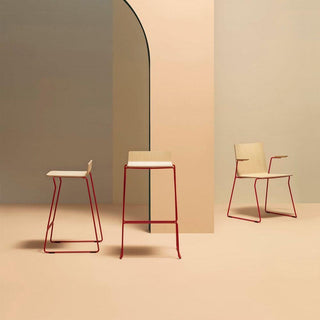 Pedrali Osaka Metal 5715 ash wood armchair with sled base - Buy now on ShopDecor - Discover the best products by PEDRALI design