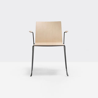 Pedrali Osaka Metal 5715 ash wood armchair with sled base Black - Buy now on ShopDecor - Discover the best products by PEDRALI design