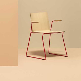Pedrali Osaka Metal 5715 ash wood armchair with sled base - Buy now on ShopDecor - Discover the best products by PEDRALI design