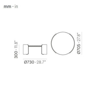 Pedrali Parenthesis P10005 coffee table diam.73 cm. in white solid laminate - Buy now on ShopDecor - Discover the best products by PEDRALI design