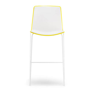 Pedrali Tweet 896 stool with seat H.75 cm. White Yellow - Buy now on ShopDecor - Discover the best products by PEDRALI design