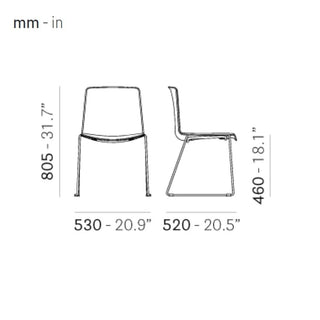 Pedrali Tweet 897 white chair with black backside and sled base - Buy now on ShopDecor - Discover the best products by PEDRALI design