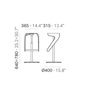 Pedrali Woody 495 stool with adjustable seat - Buy now on ShopDecor - Discover the best products by PEDRALI design