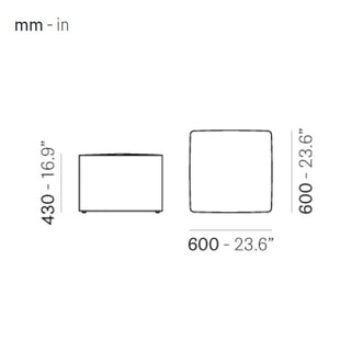 Pedrali Wow 324 square pouf 60x60 cm. - Buy now on ShopDecor - Discover the best products by PEDRALI design