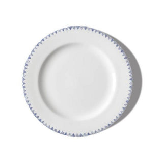 Schönhuber Franchi Shabbychic Dinner Plate white - triangles/strokes blue - Buy now on ShopDecor - Discover the best products by SCHÖNHUBER FRANCHI design