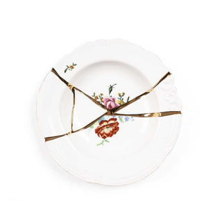 Seletti Kintsugi soup plate in porcelain/24 carat gold mod. 2 Buy now on Shopdecor