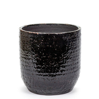 Serax Glazed Shades flower pot regular border black brown S h. 30 cm. Buy on Shopdecor SERAX collections